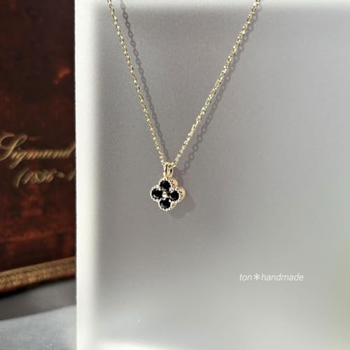 黒 クローバー型 バングル・ネックレスセット SILVER ネックレス クローバー | Hangai SILVER JEWELRY